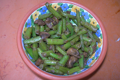 Receta de Judías con Champiñones