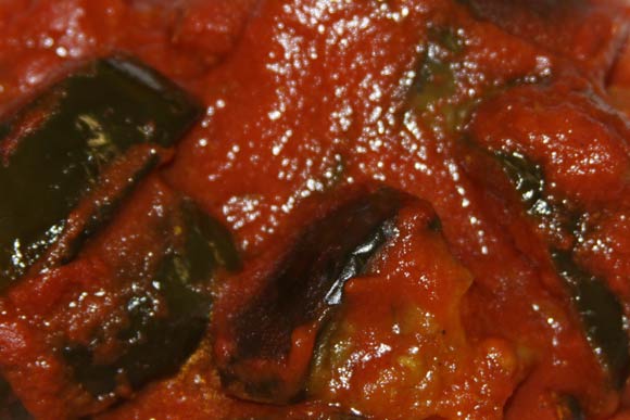 Eggplant in Tomato Sauce - Delicious Ayurvedic Vegetarian Aubergine Recipe